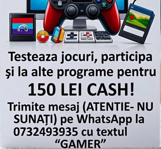 Game Tester Experienta nu e necesara Participare teste jocuri/alte proiecte